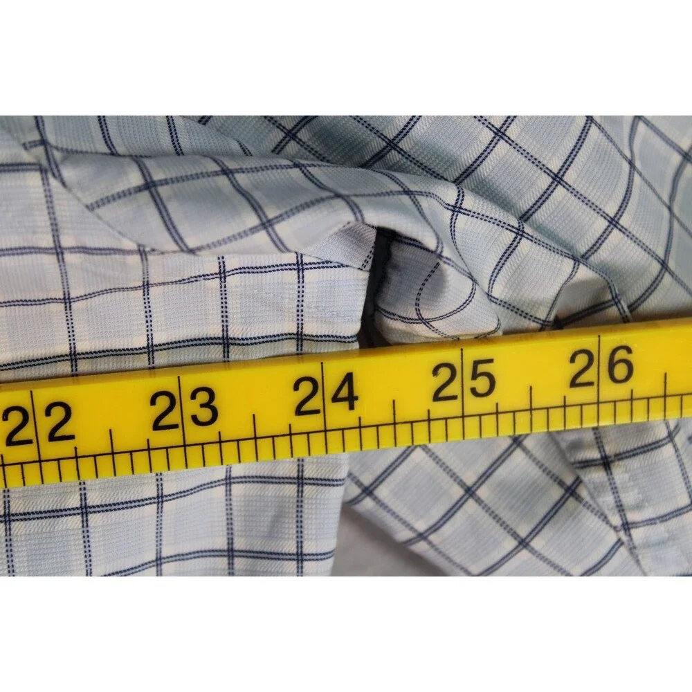 Banana Republic Men's Dress Shirt Blue Check Long Sleeve Button Front Size L
